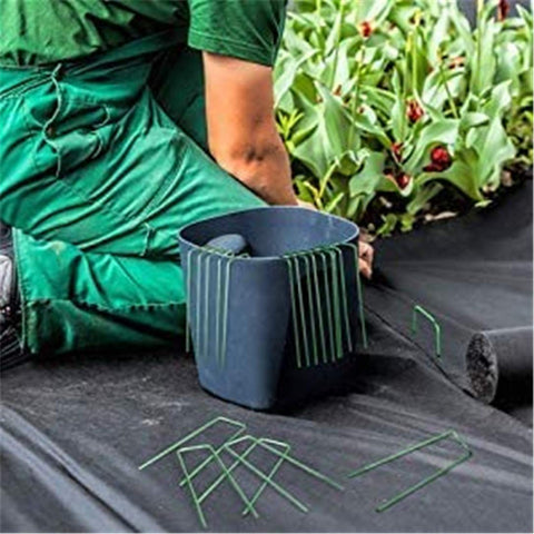 Yeasing garden pegs 6-inch stake securing garden netting around plant beds.