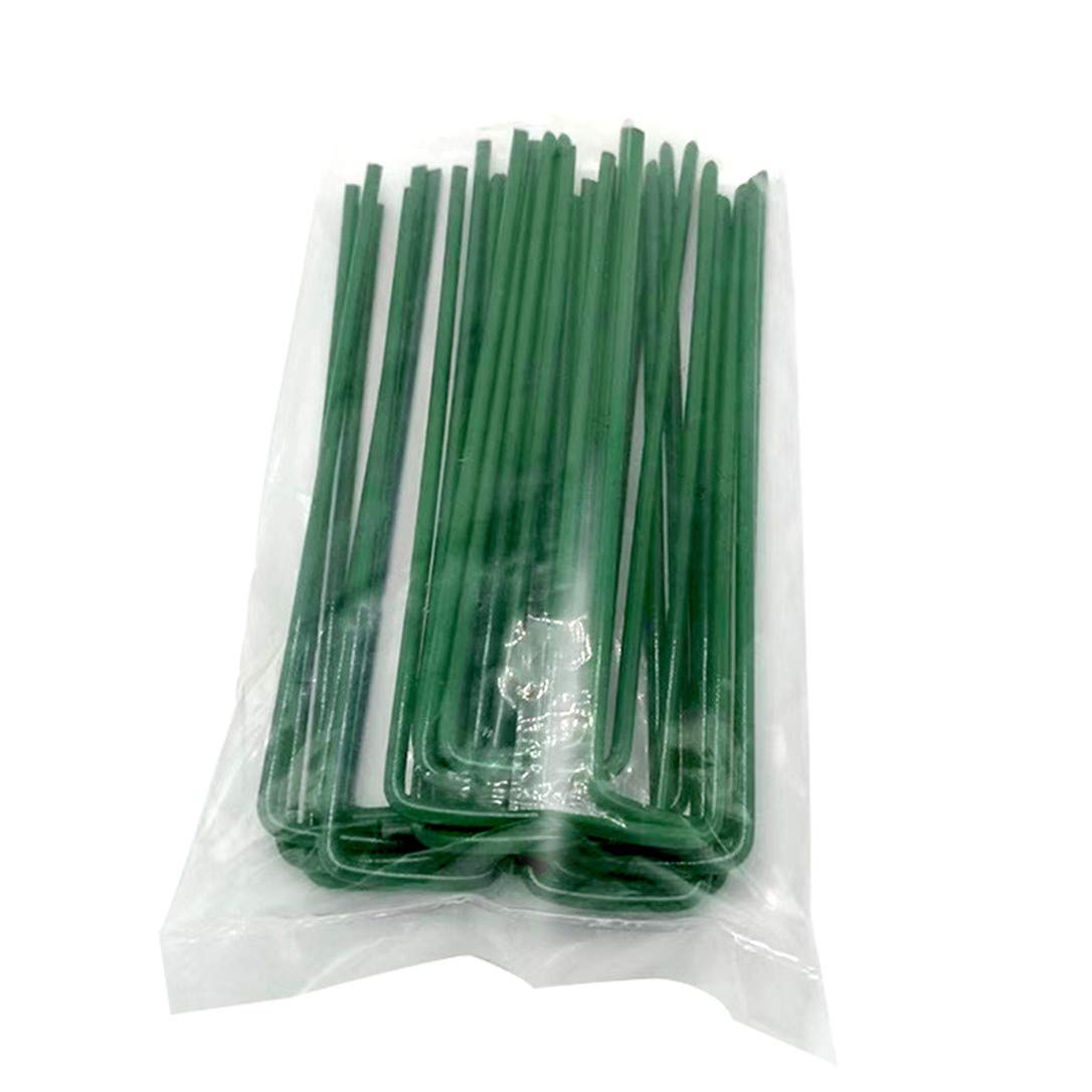 Yeasing garden pegs 6-inch green pins with durable steel construction for professional use.