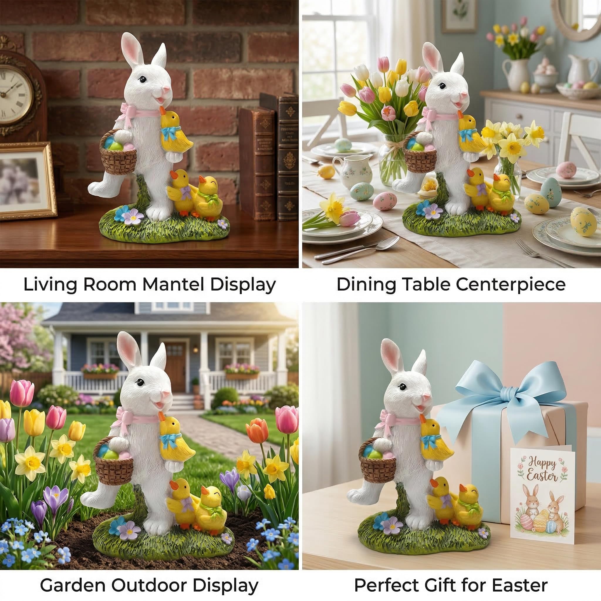 YECRUX indoor shelf accent with charming Easter animal figurine