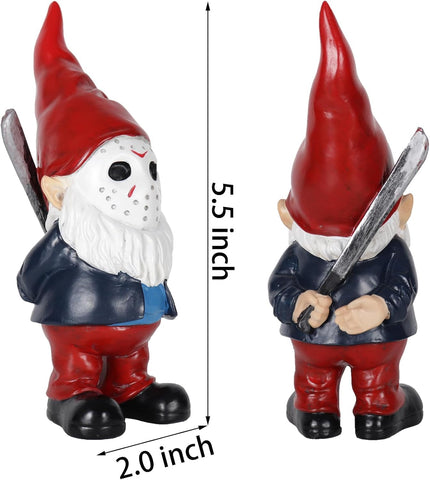 YECRUX Spooky Halloween gnome figurine adds eerie charm to any porch.