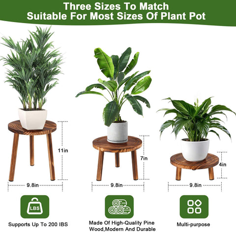 Yedcxup wooden plant shelf with triangular base for stability