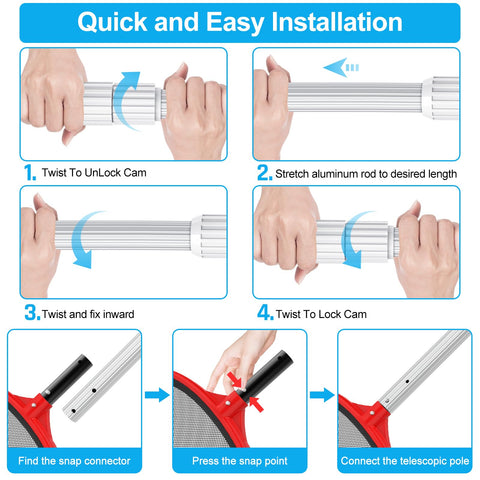 YEECHUN universal pool brush pole fits standard accessories