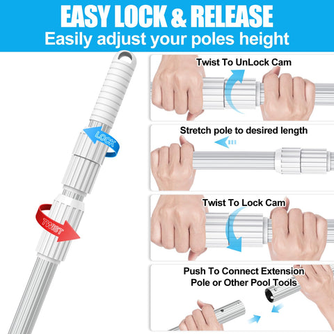 YEECHUN locking cams keep the pole securely fixed during use