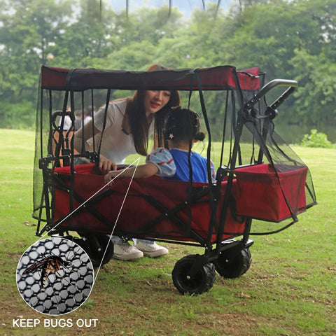YEEDOIDO net for collapsible wagons shows easy entry with zippered doors