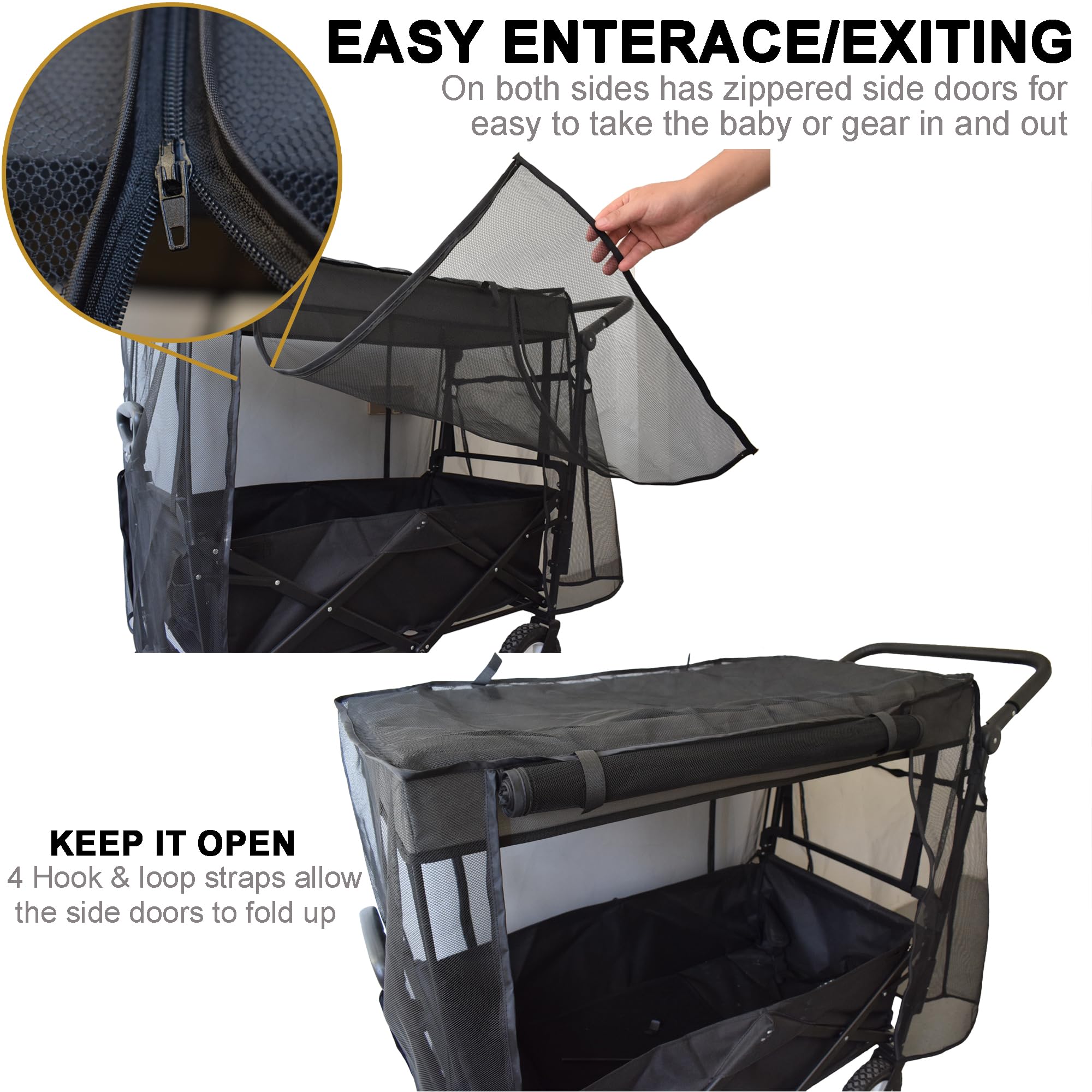 YEEDOIDO wagon net provides sun shade and glare reduction