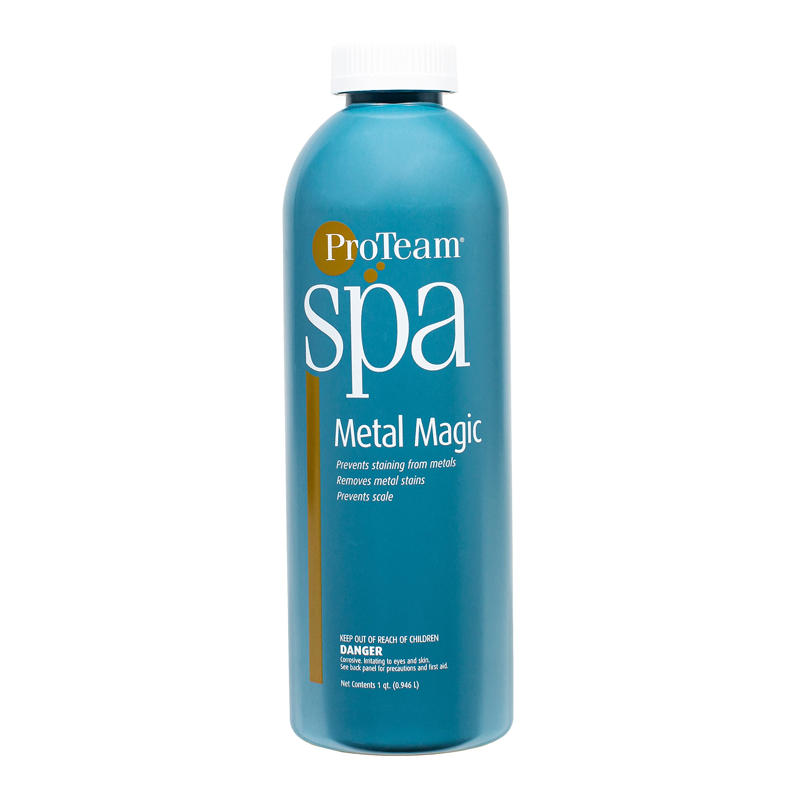 Yeegfeyuu ProTeam Spa Metal Magic bottle; restores metal shine and simplifies spa maintenance.