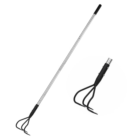 YEELOR 3-Tine Tiller with adjustable handle for easy soil loosening in gardens.