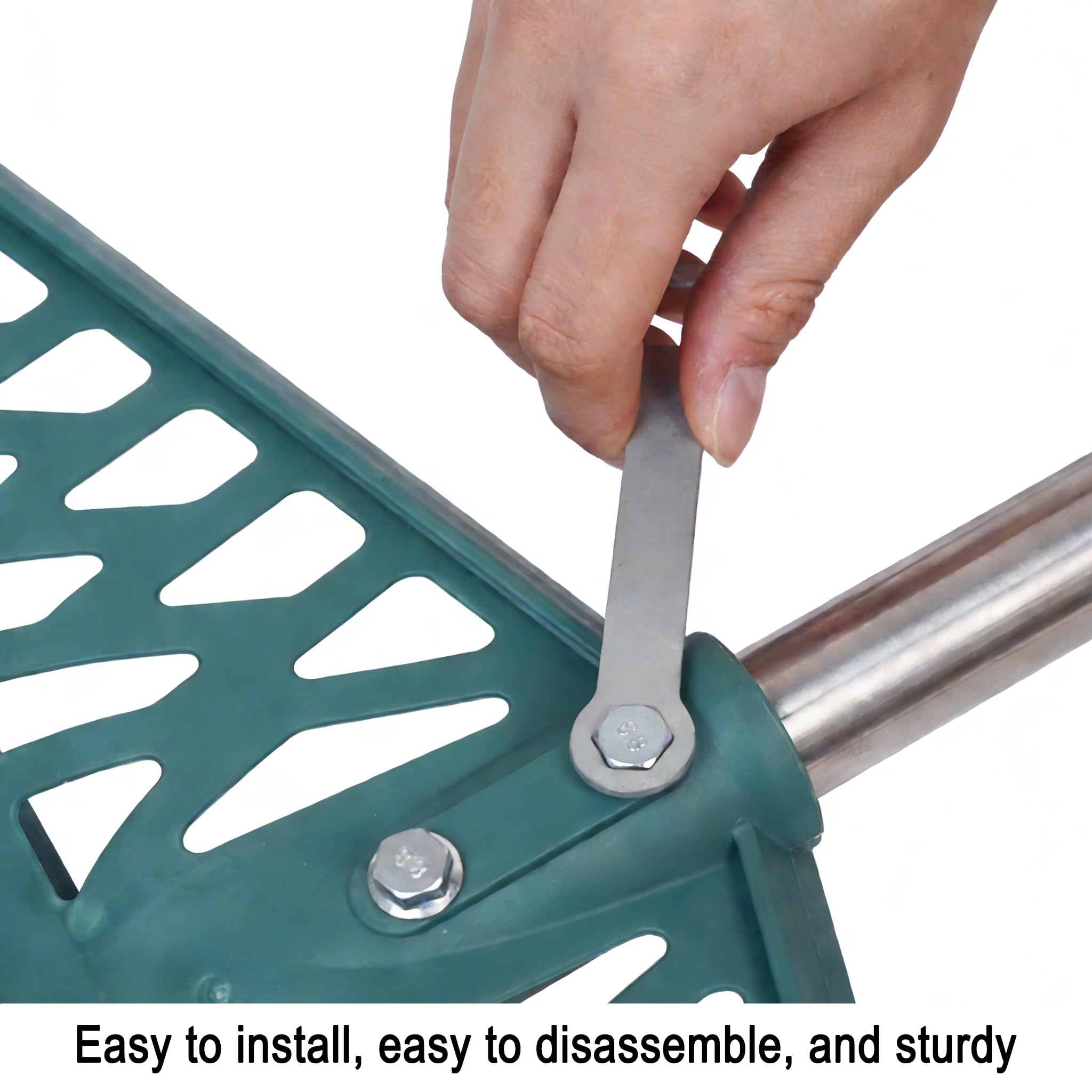 YEELOR turf rake adjustable length 46.8 inches for versatile, non-bending cleaning.