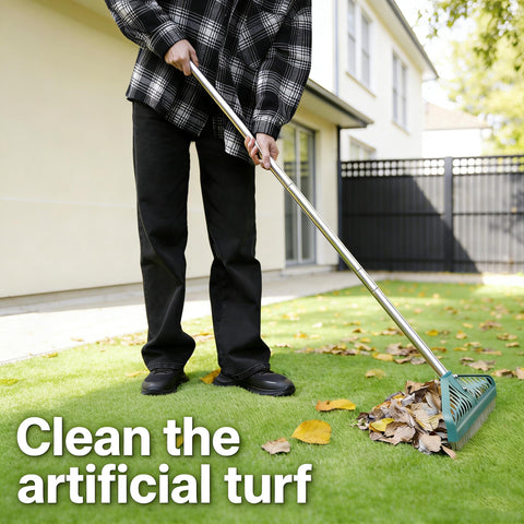 YEELOR turf rake adjustable length 61 inches for large-area turf maintenance.
