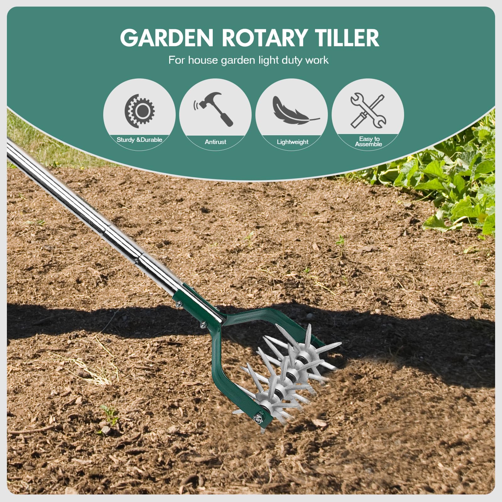 YEELOR ergonomic 57-inch handle enables tall users to reduce strain during use.