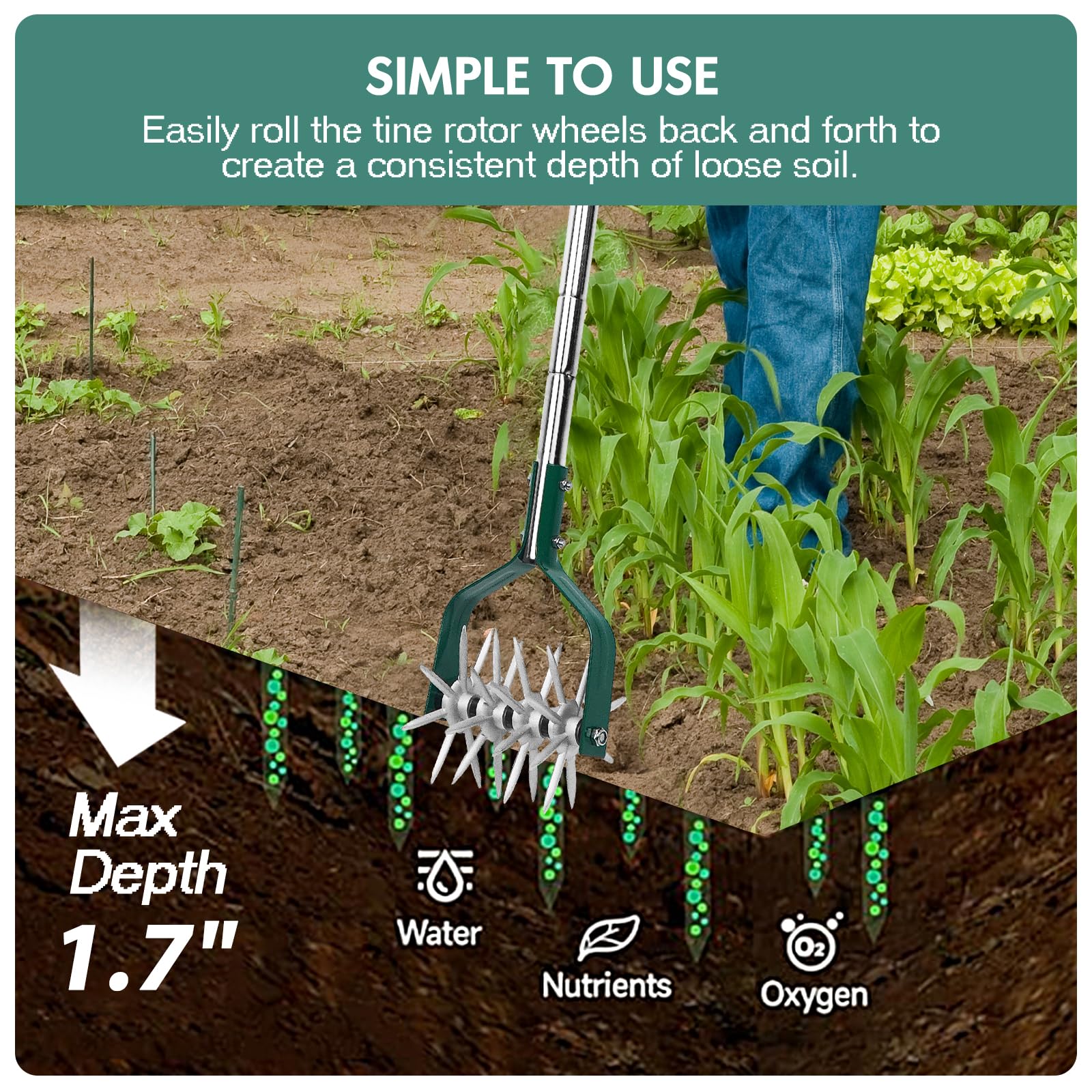 YEELOR fertilizer mixing and soil aeration supports even nutrient distribution.