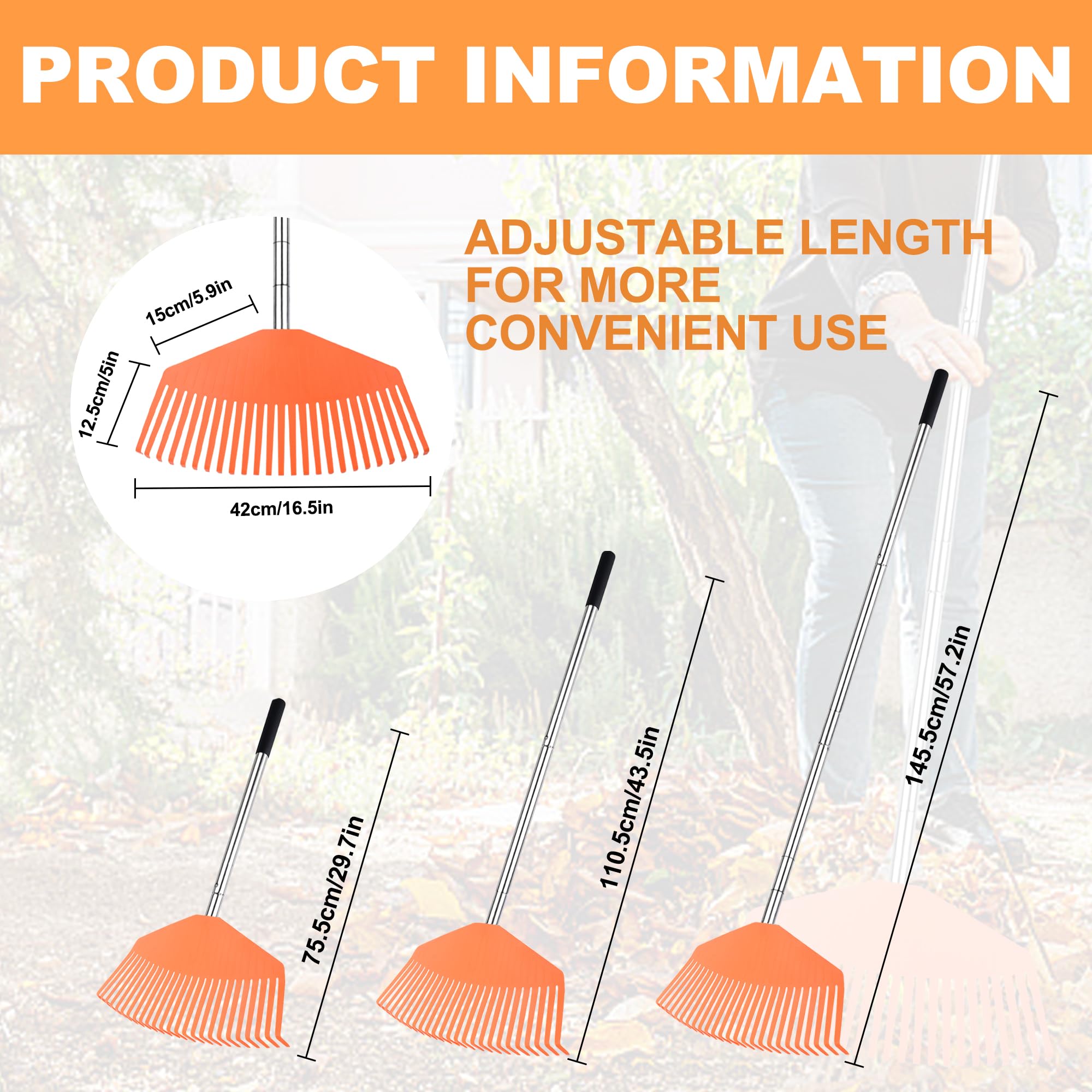 YEELOR lightweight and durable rake shown in use for garden cleanup.