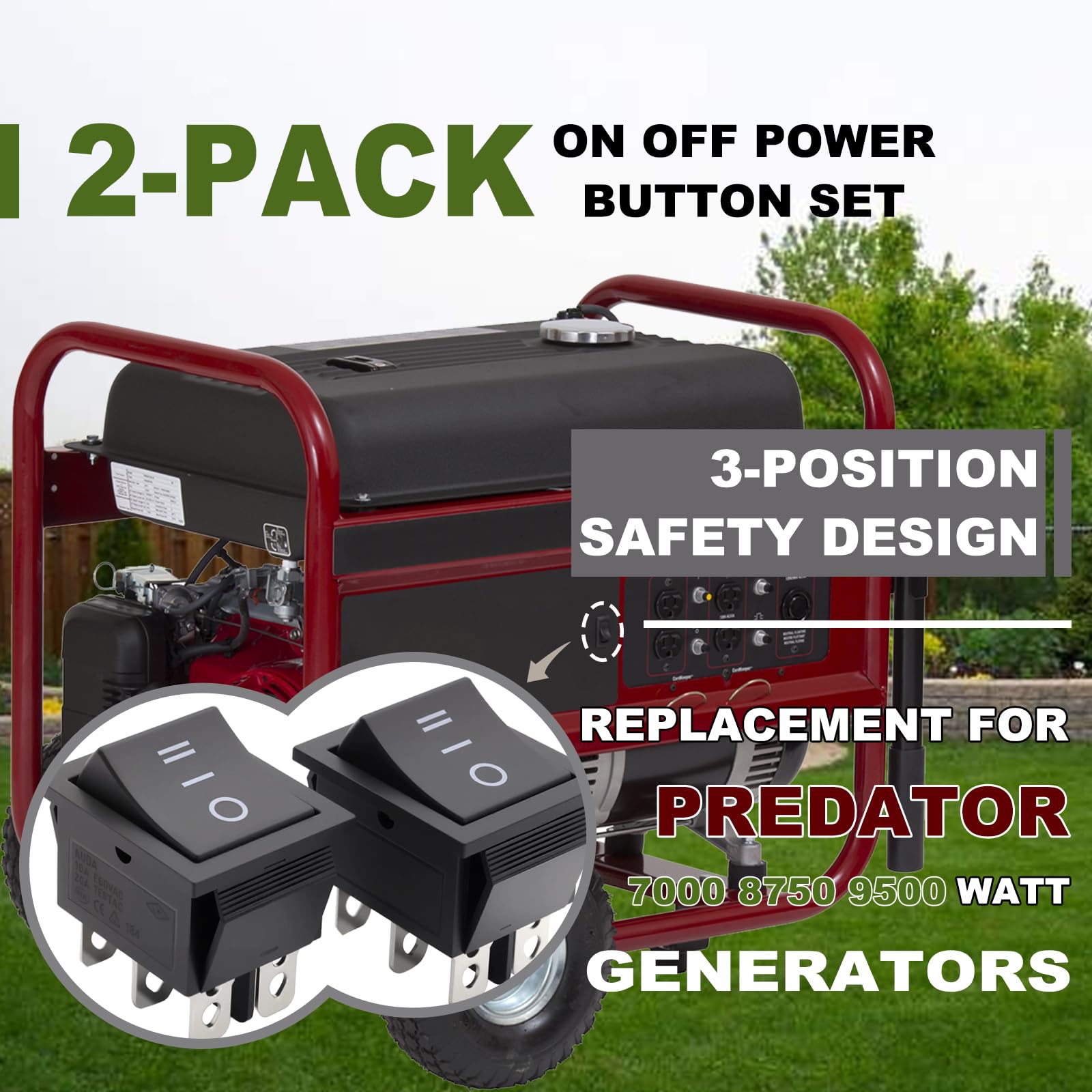 Yeeluzan 2-pack on/off start switch side panel shows broad compatibility