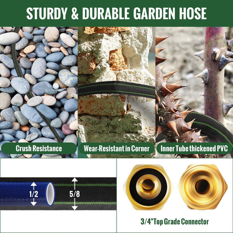 Yeenuo Garden Hose 75ft extreme-weather flexibility for cold and hot seasons