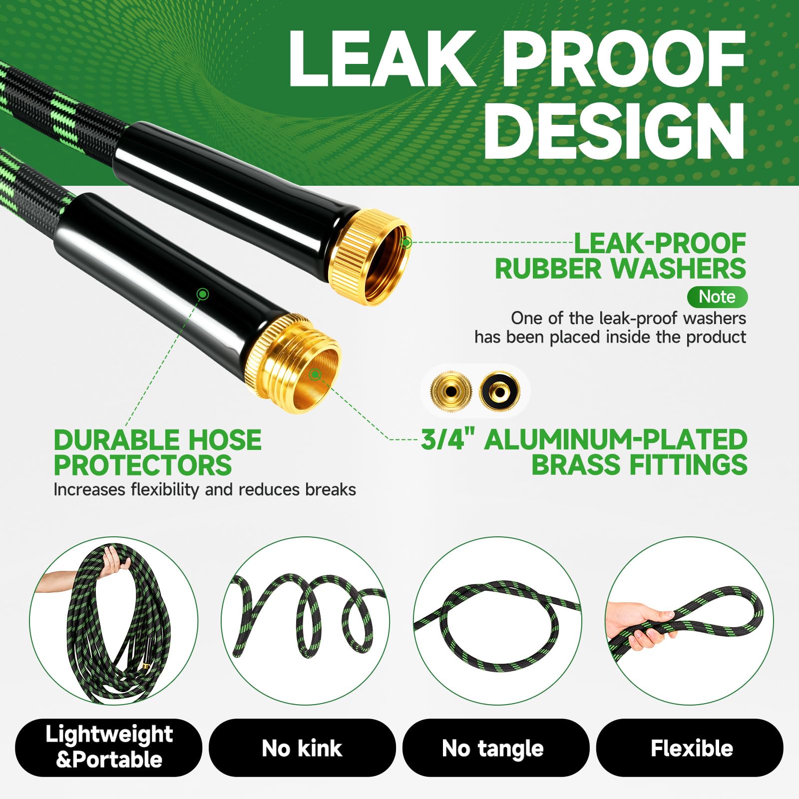 Yeenuo garden hose lightweight construction for easy lifting and dragging