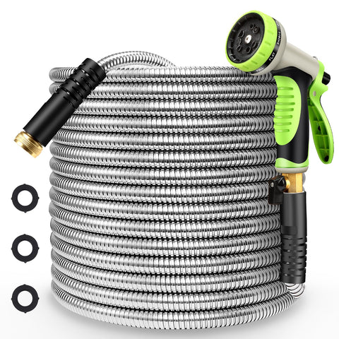 Yeenuo metal garden hose 75ft ready for outdoor watering tasks
