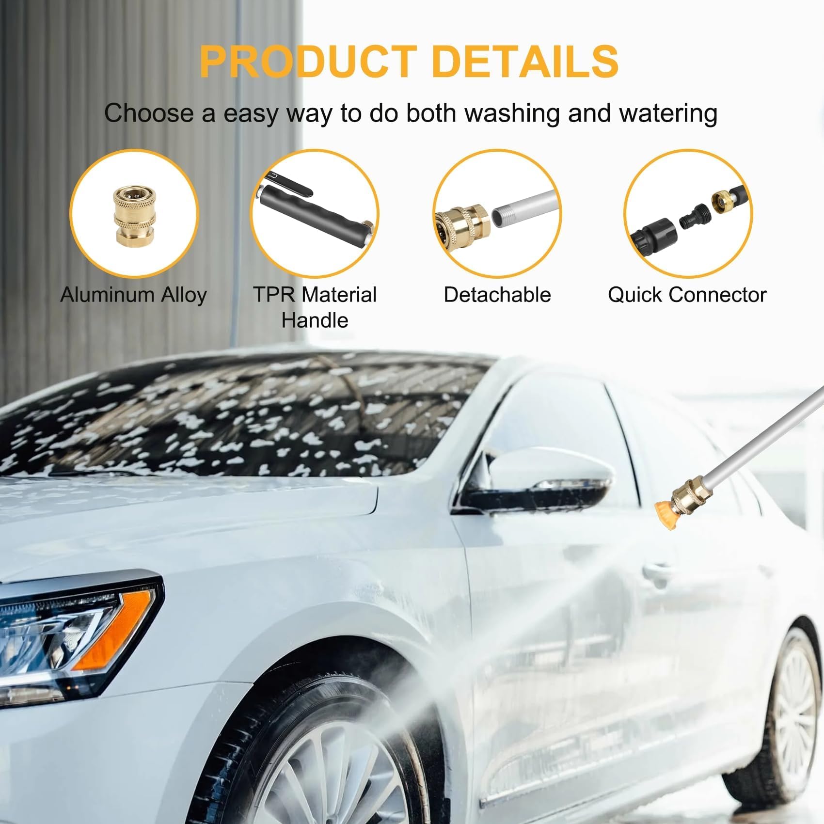 Yeesingsen car wash spray helps achieve a scratch-free, streak-free finish.