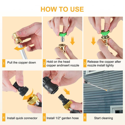 Yeesingsen high-pressure wand in action demonstrates versatile spray modes for cleaning tasks.