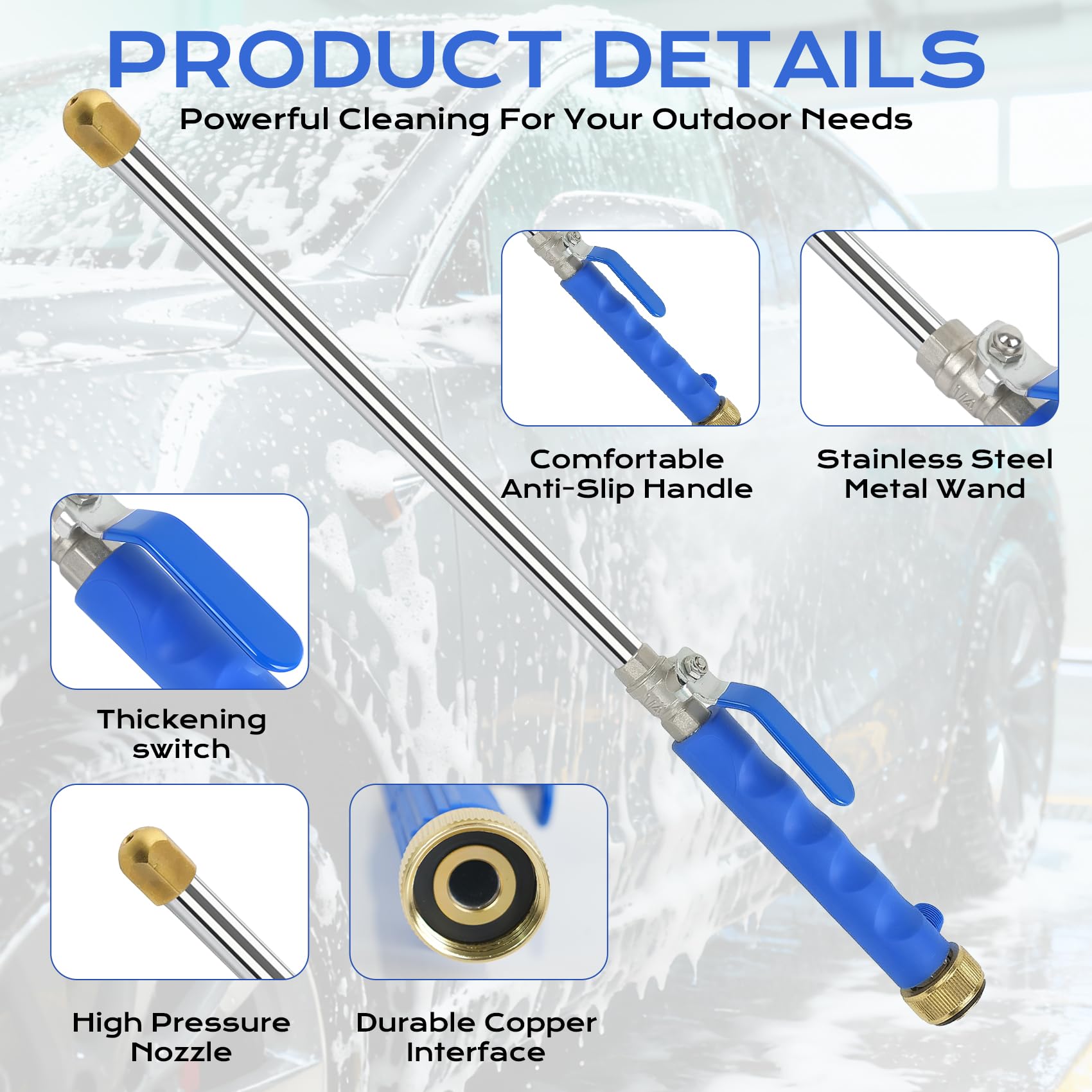 Yeesingsen Jetnozzle fan spray provides gentle watering for plants and flowers.
