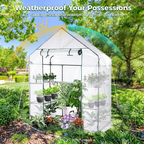 Yeesport walk-in greenhouse door roll-up zip enables convenient plant handling