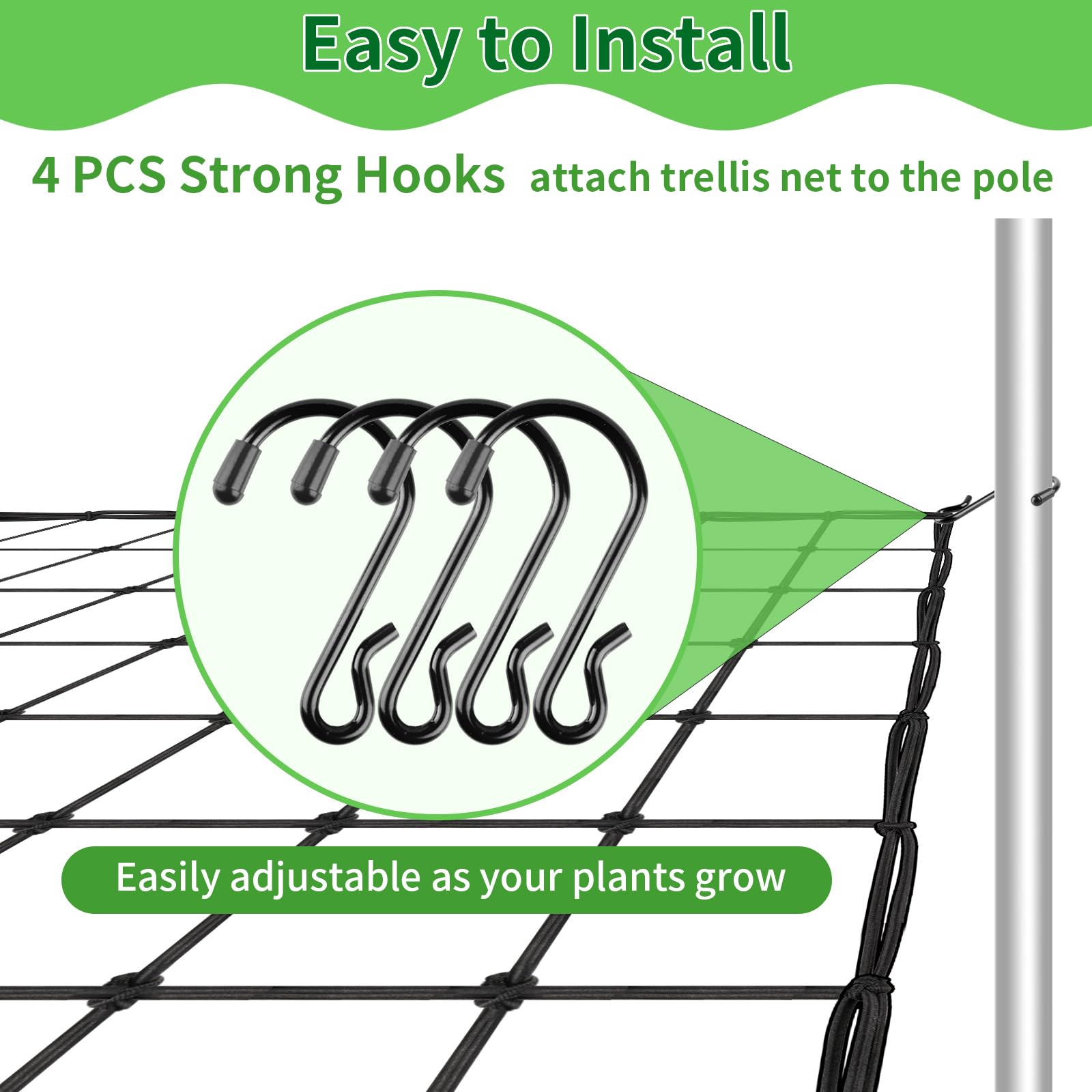 Yeestone trellis netting packaged for secure storage and car-luggage use.