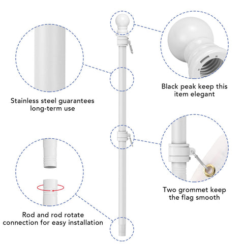 Yeesun 360-degree tangle-resistant flag pole reduces wind tangling for smooth flag display