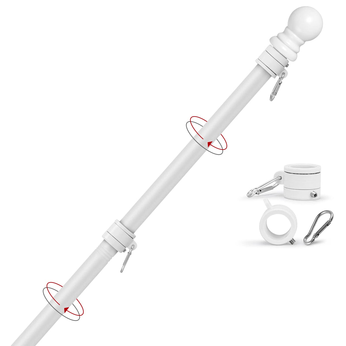Yeesun 6ft flag pole assembly in stainless steel for durable outdoor display
