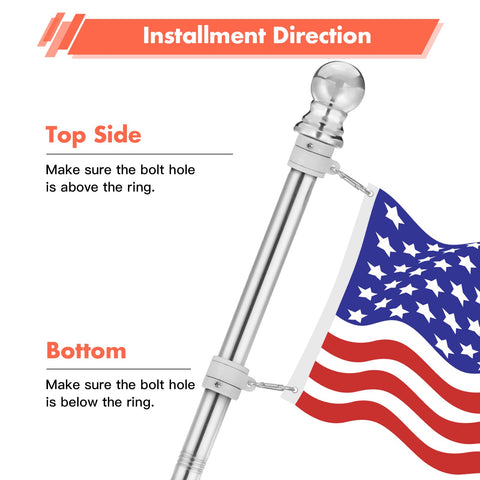 Yeesun easy-install flag ring enables quick setup on standard flagpoles.