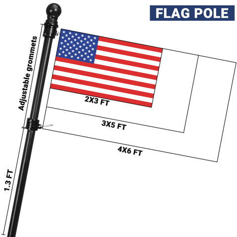 Yeesun flag pole assembled set ready for outdoor mounting and use