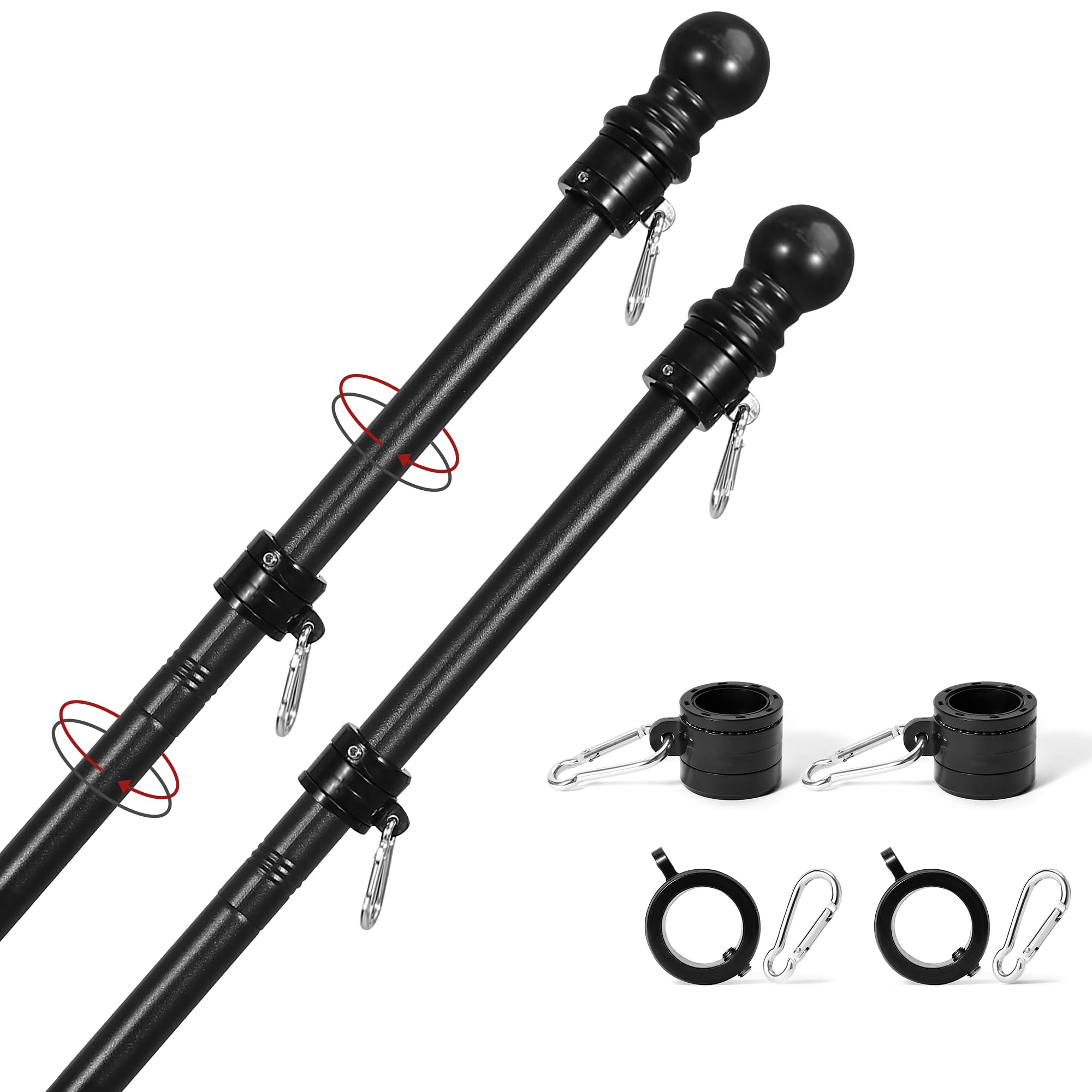 Yeesun 6ft flag pole dual-pack mounted on porch for durable outdoor display