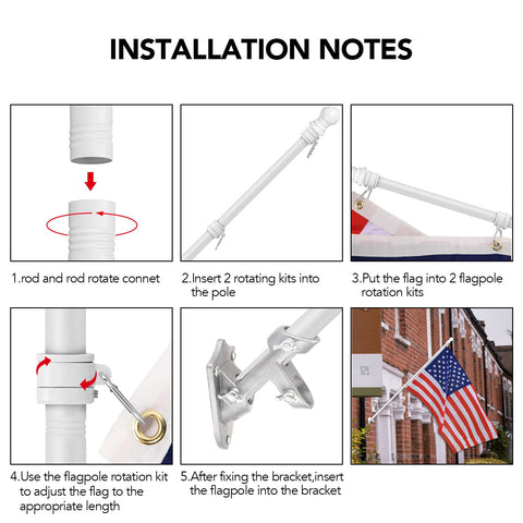 Yeesun flag pole designed for house, truck, or boat mounting