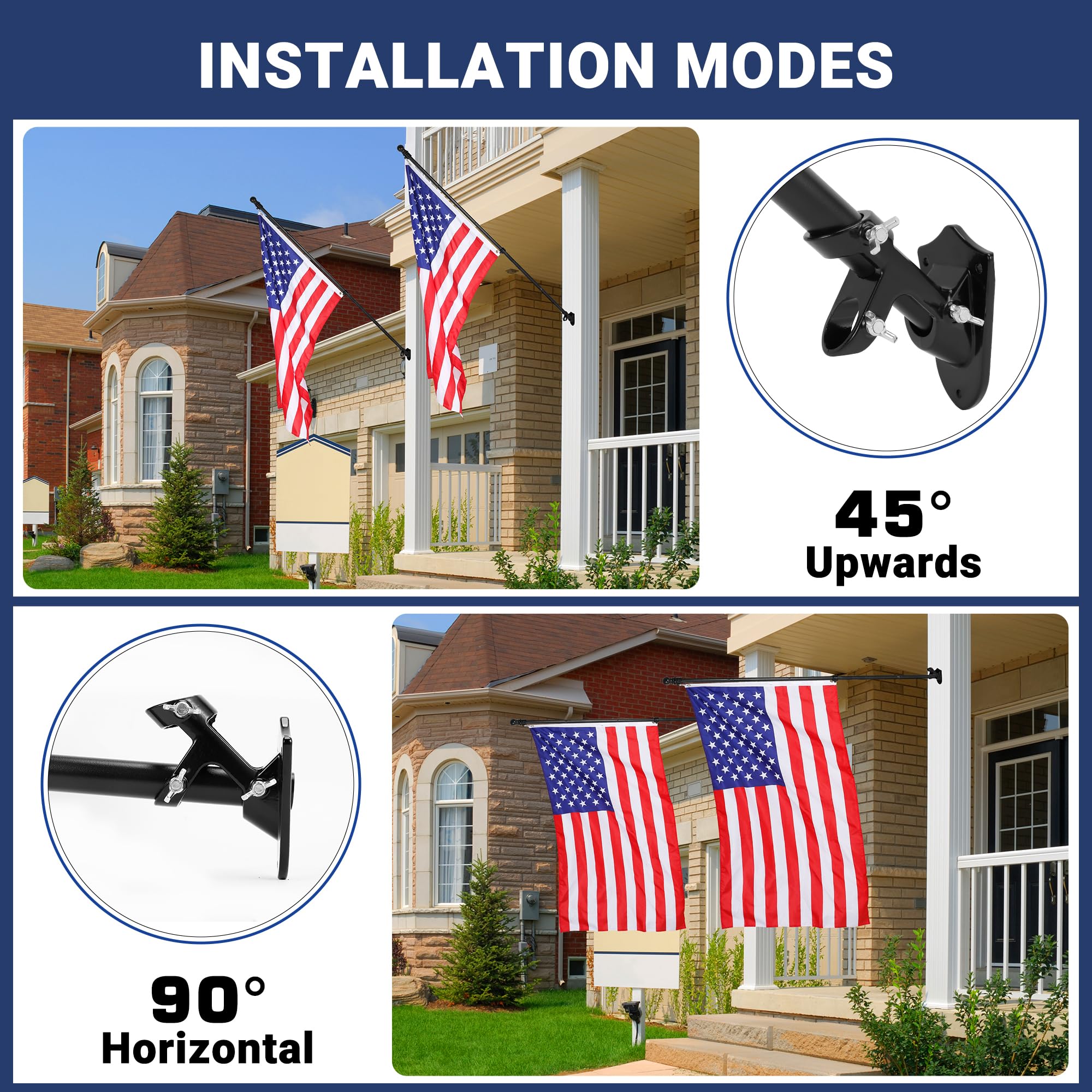 Yeesun flag pole mounting hardware included for easy outdoor installation