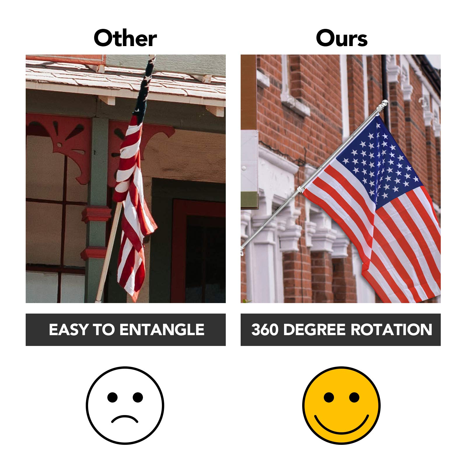 Yeesun flagpole rust-resistant coating protects outdoor flag display