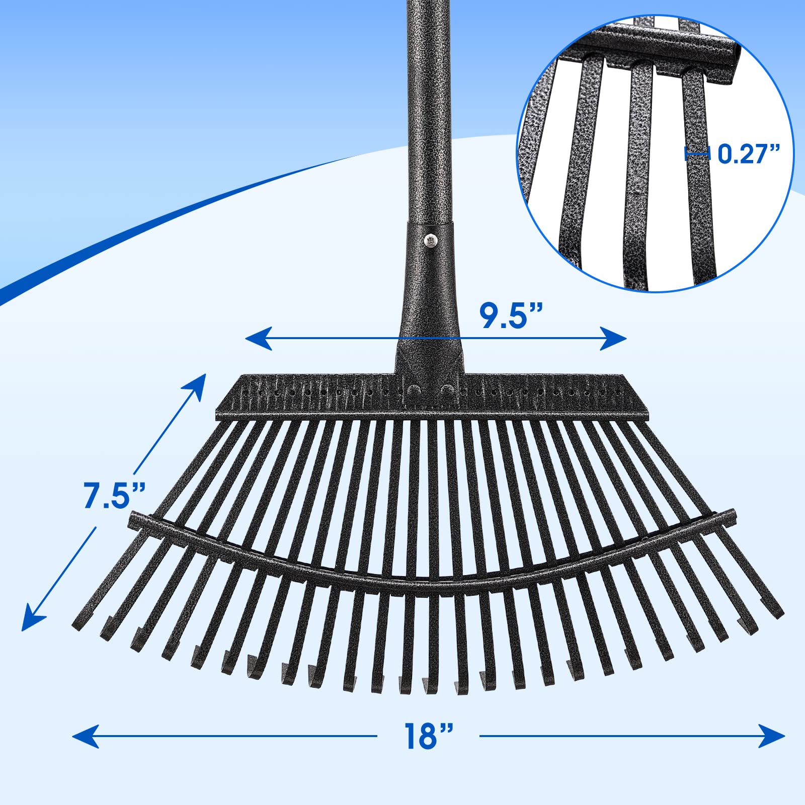 YeYeBest rake in garden setting for leaves and grass clippings