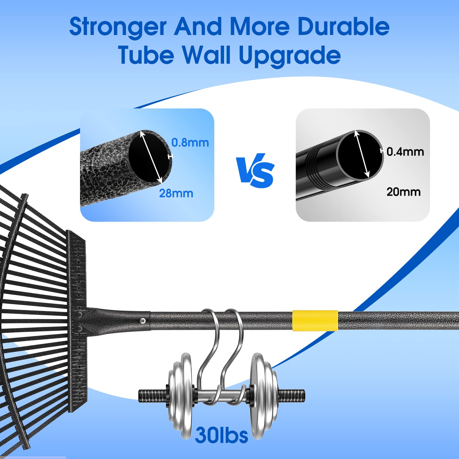 YeYeBest rake with 25 metal tines for efficient debris pickup