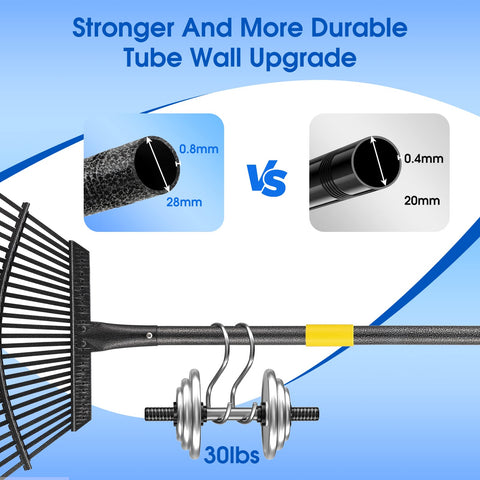 YeYeBest rake with 25 metal tines for efficient debris pickup