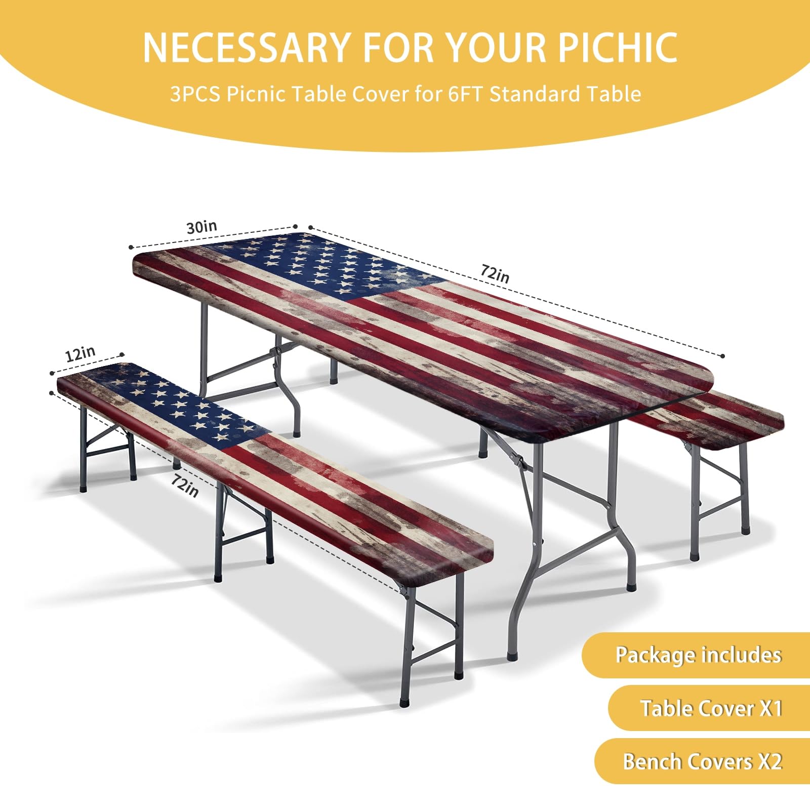 YEYE JUICE bench cover 12x72 inches fits benches securely for camping