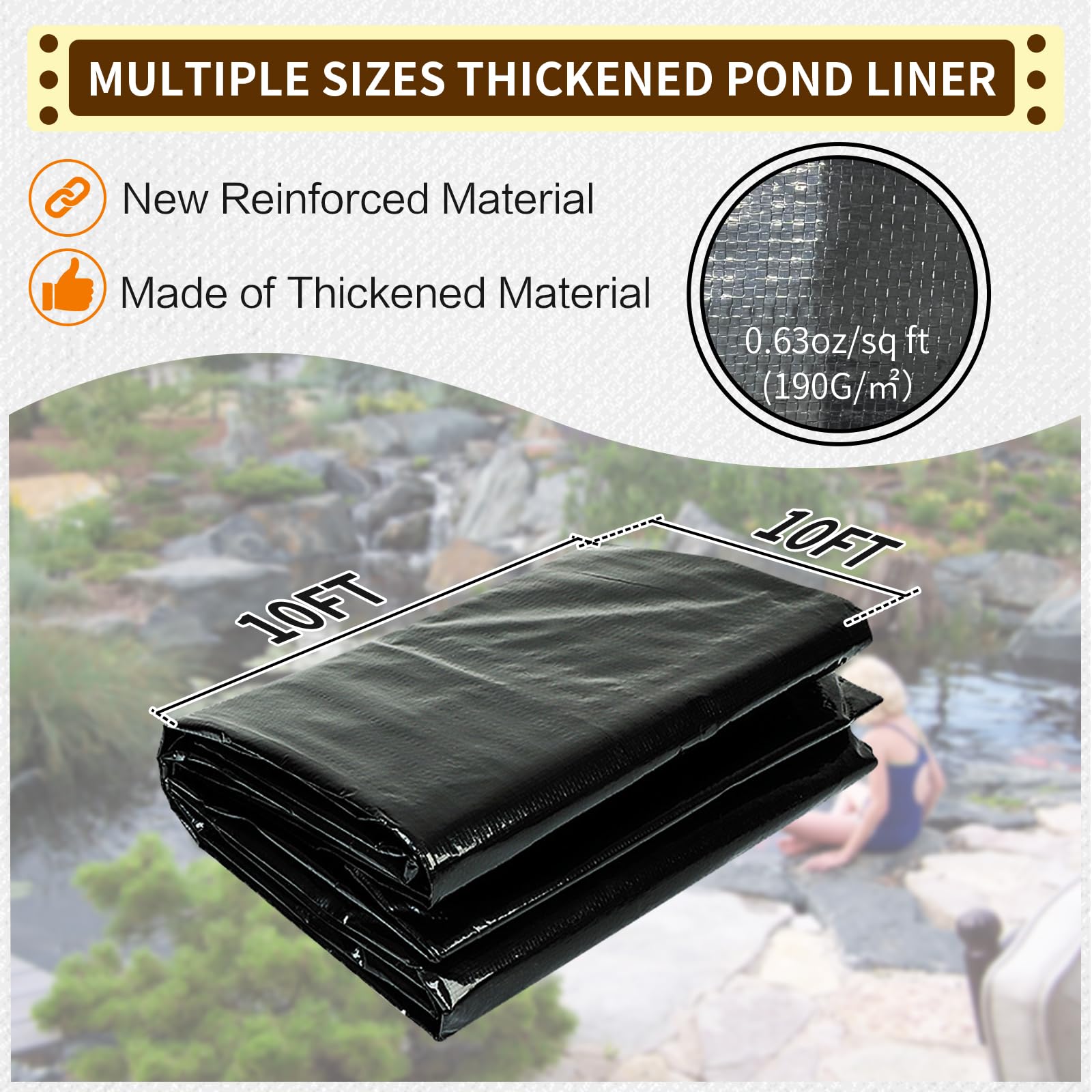 yeezoo puncture-scratch resistant liner enhances outdoor pond longevity
