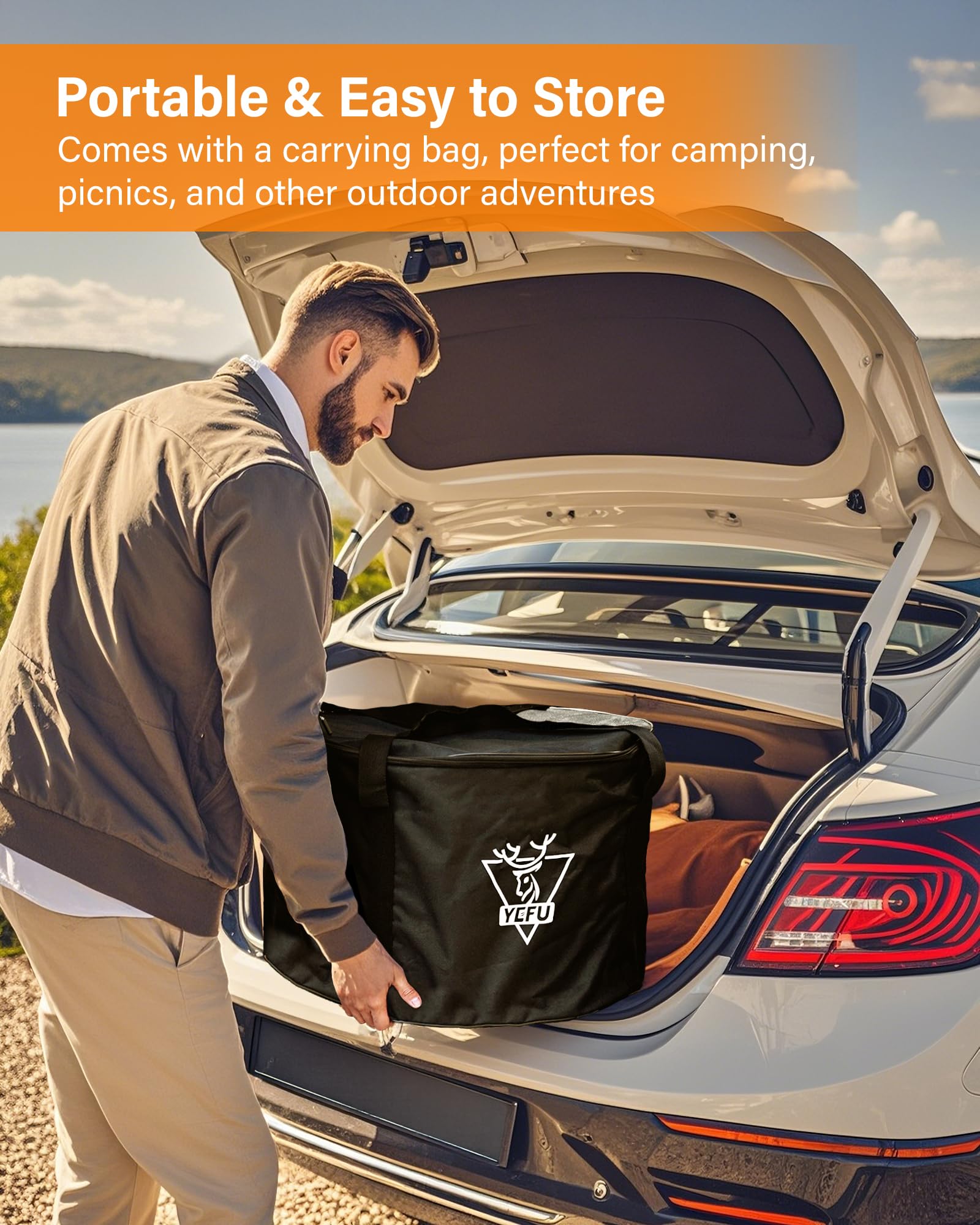YEFU portable-fire-pit-bag for camping and easy transport.