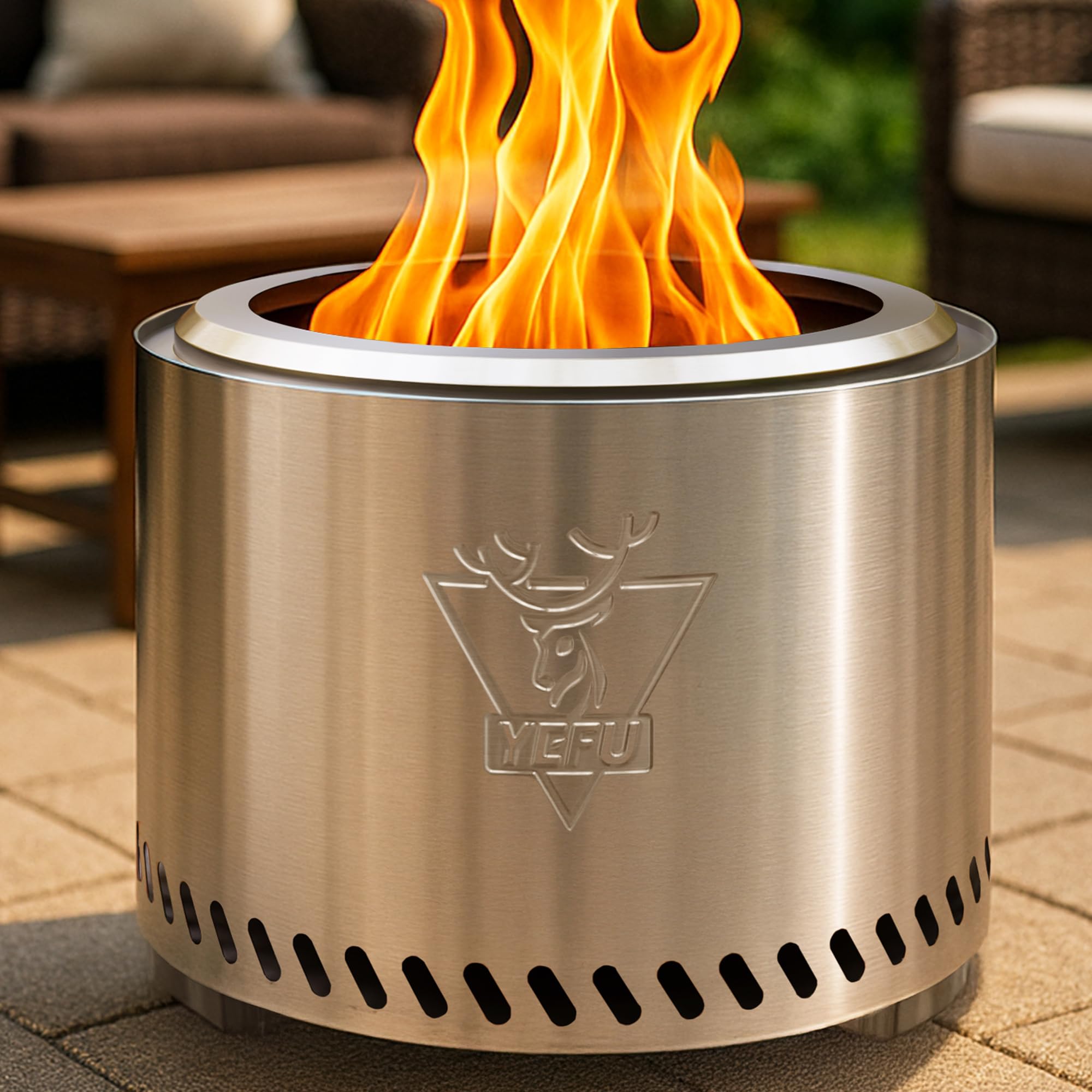 YEFU smokeless-fire-pit-technology reduces smoke for comfortable outdoor gatherings.