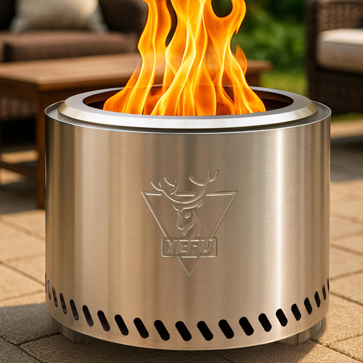 YEFU smokeless-fire-pit-technology reduces smoke for comfortable outdoor gatherings.