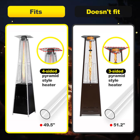 YEHERIT four-sided pyramid flame fit improves alignment and heat distribution