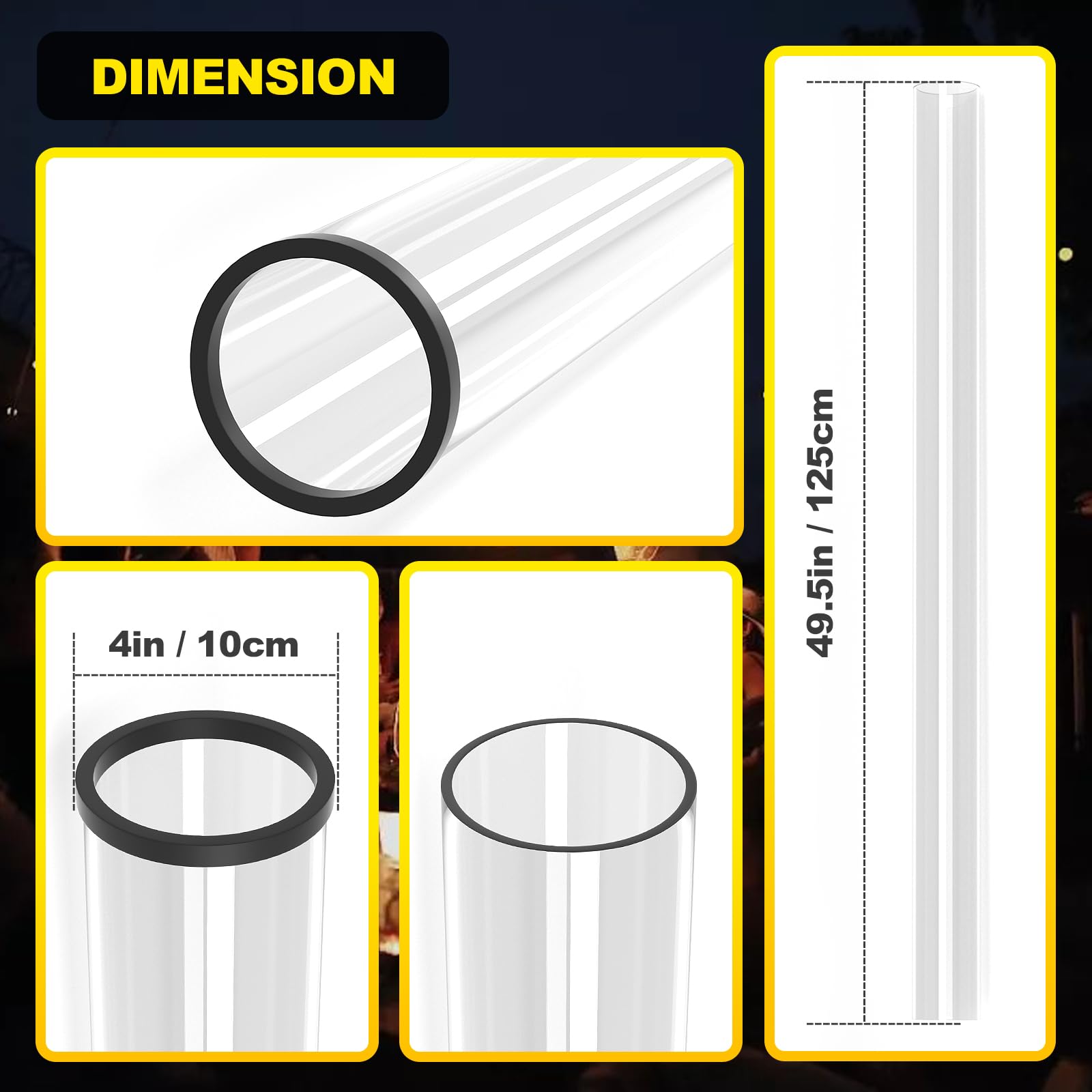 YEHERIT quartz glass material resists high temperatures outdoors