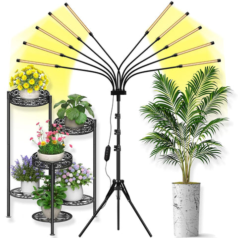 Yehsence grow lights 10 heads offer broad coverage for indoor plants.
