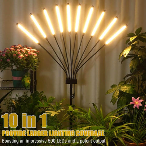 Yehsence grow lights 500 LEDs provide powerful full spectrum illumination for lush growth.