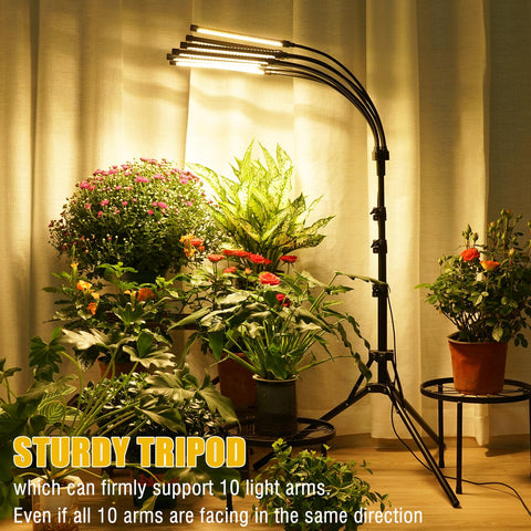Yehsence grow lights tripod stand ensures stable positioning for longer plant sessions.