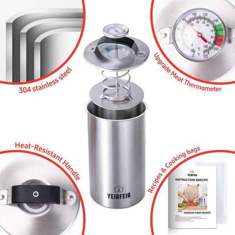 YEIRFEIR 304 stainless steel deli meat press durable and corrosion-resistant.
