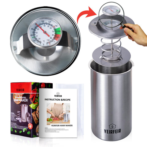 YEIRFEIR ham press cool-touch handle stays comfortable while pressing.