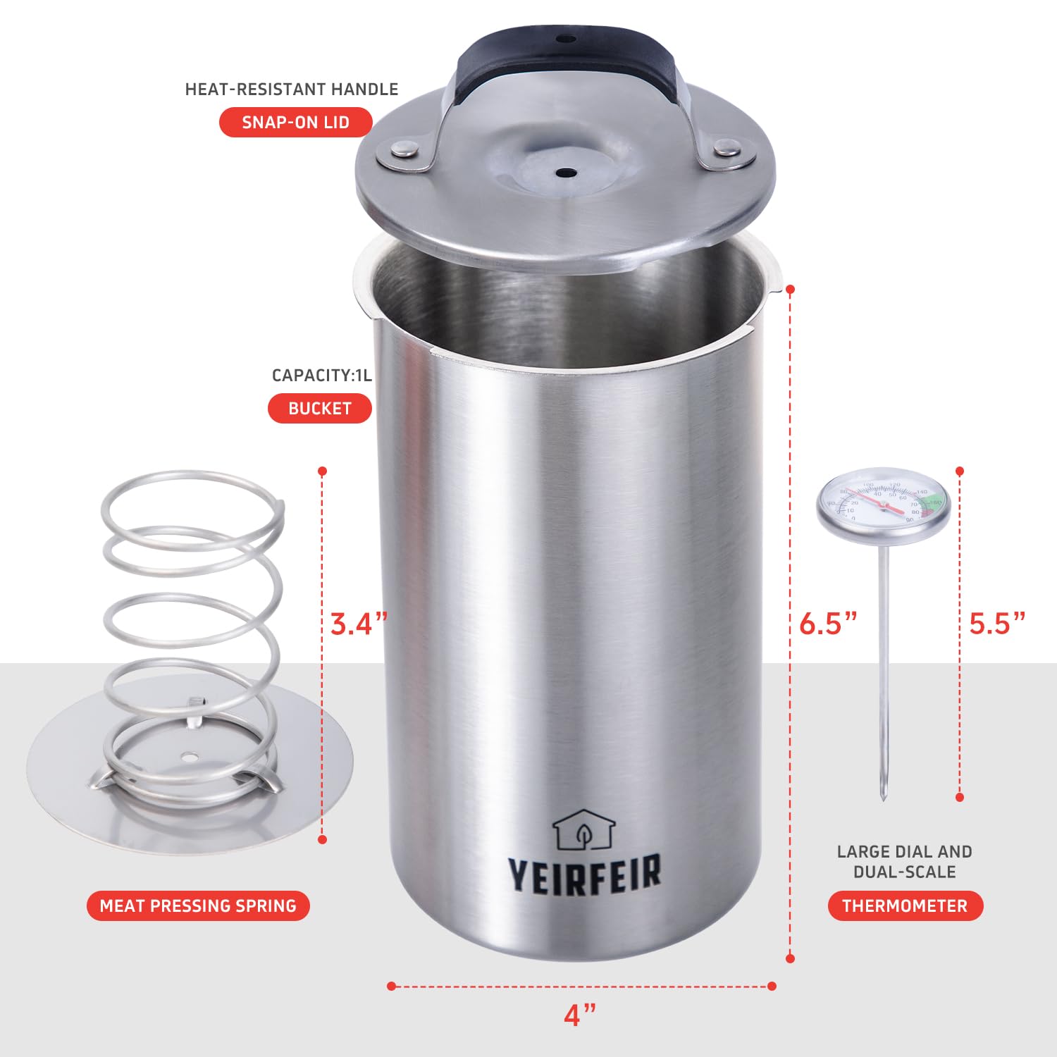 YEIRFEIR ham press includes 20 cooking bags for easy prep.