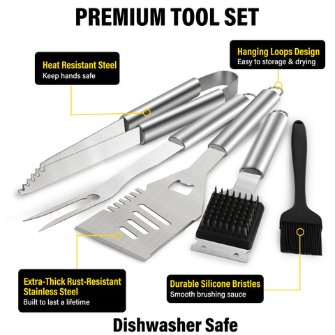 Yekale grill fork for steady turning and meat handling